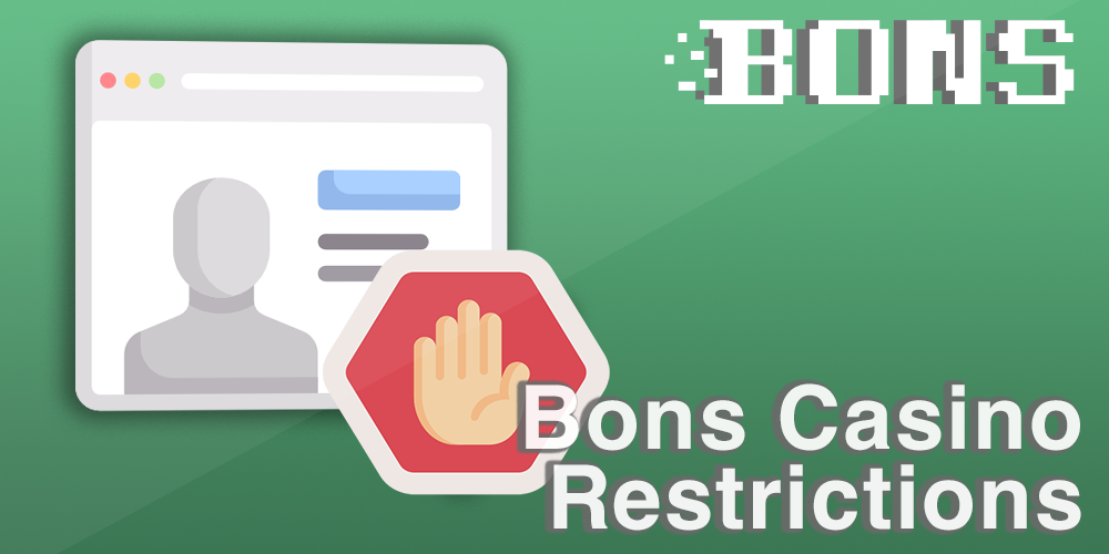 Restrictions for Indian players at Bons casino