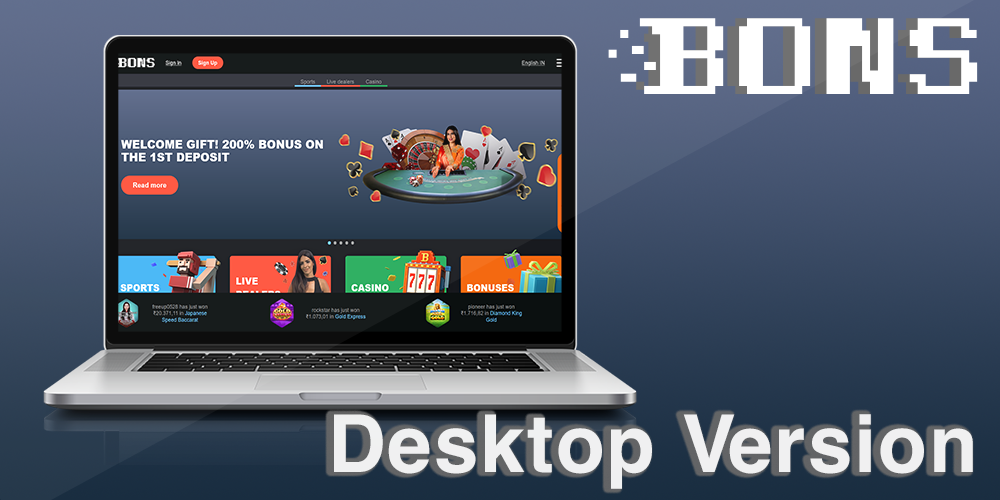 Desktop Version Bons casino
