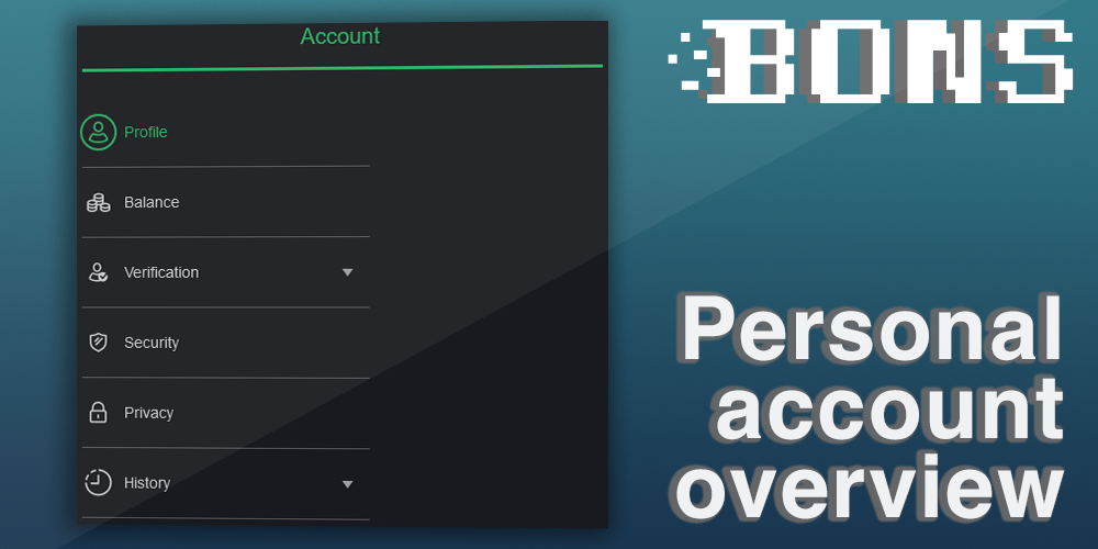 Personal account at Bons casino: profile, balance, verification, security, privacy, history
