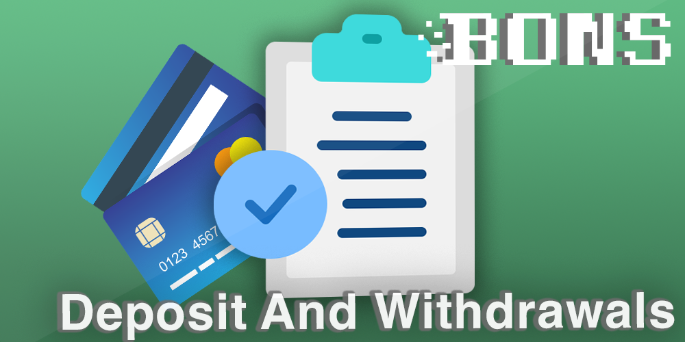 Deposit And Withdrawals terms at Bons